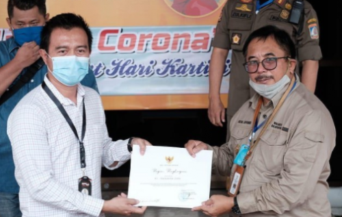(Apr-2020) Balikpapan Mayor Award Certificate for Joint Participation with the Balikpapan City Government in Overcoming the Spread of COVID-19