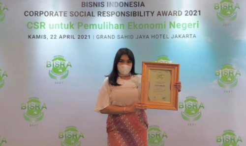 (Apr-2021) Silver Category For Awards Certificate Appreciation Corporate Social Responsibility Program - Bisnis Indonesia