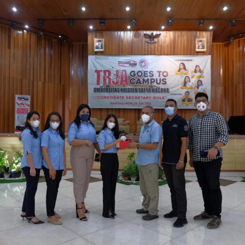 (Jun-2022) PT Transkon Jaya Tbk provided education regarding the role of the Corporate Secretary which was conveyed through the TRJA Goes to Campus Seminar with the theme "Corporate Secretary Role" held at the Satya Wacana Christian University, Salatiga.